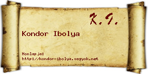 Kondor Ibolya névjegykártya