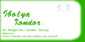 ibolya kondor business card